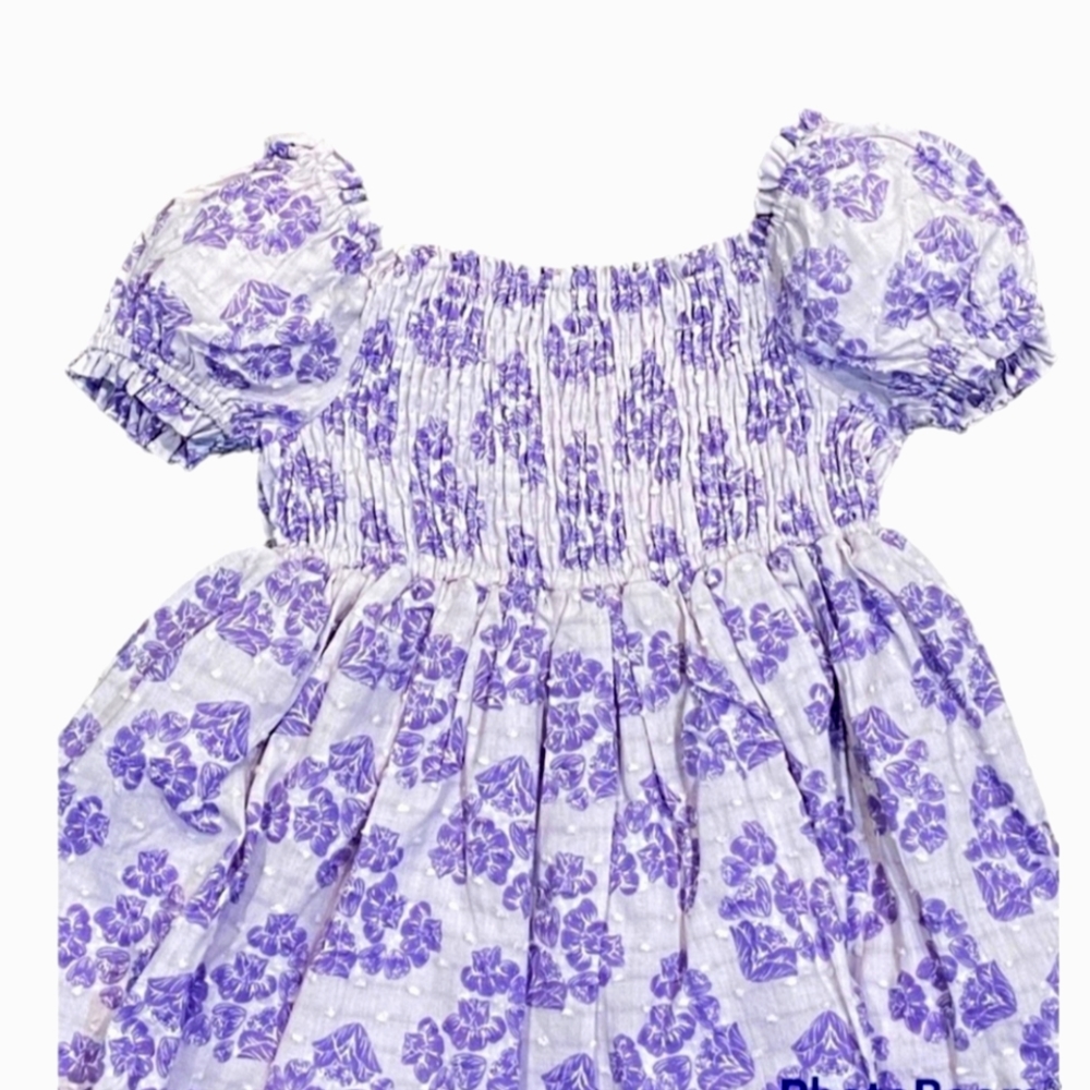 JOIE Dress NWT Girl's Floral Lavendar Smocking Raised Swiss Dots Size 5T